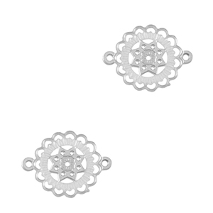 Stainless Steel - Rostfrei Stahl Anh&auml;nger Zwischenst&uuml;ck Bohemian 10mm Silver