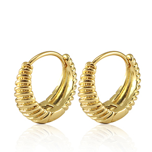 Brass TQ Metall Ohrringe Creolen Gold