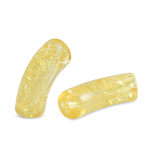 Tube Acrylperlen crackle Freesia yellow