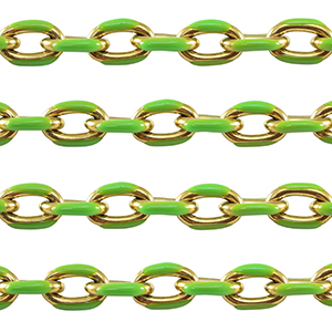 Stainless Steel - Rostfrei Stahl Schmuckzubeh&ouml;r Ankerkette Gliederkette Gold-green