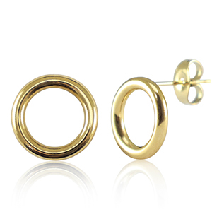 Ohrringe aus Stainless Steel - Rostfreiem Stahl 12mm Gold