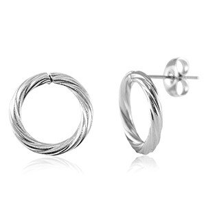 Ohrringe aus Stainless Steel - Rostfreiem Stahl 14mm Silver