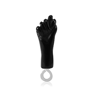 Resin Anh&auml;nger "Mano Fico" Black-silver