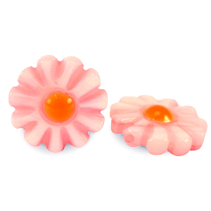 Muschel-Perlen S&uuml;&szlig;wasserperlmutts Blume Watermelon pink-orange