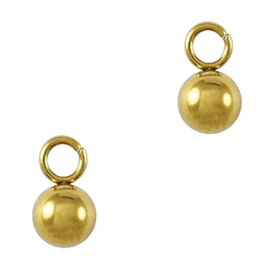 Stainless Steel - Rostfrei Stahl Anh&auml;nger Ball 4mm Gold