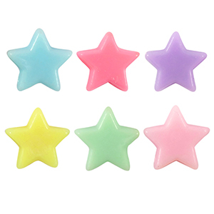 Acryl-Look-Perlen Stern Multicolour pastel