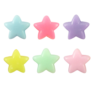 Acryl-Look-Perlen Stern Multicolour pastel