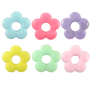 Acryl-Look-Perlen Blume Multicolour pastel