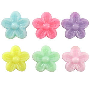 Acryl-Look-Perlen Blume Multicolour pastel