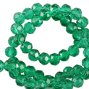 Top Glas Facett Perlen 6x4mm rondellen Eden green