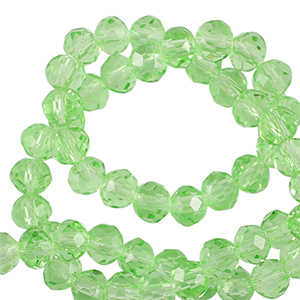 Top Glas Facett Perlen 4x3mm rondellen Spring green