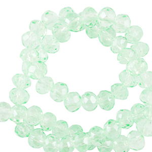 Top Glas Facett Perlen 4x3mm rondellen Soft mint green