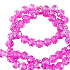 Top Glas Facett Perlen 3x2mm rondellen Neon pink