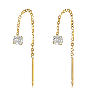 Ohrringe aus Stainless Steel - Rostfreiem Stahl Zirconia Gold