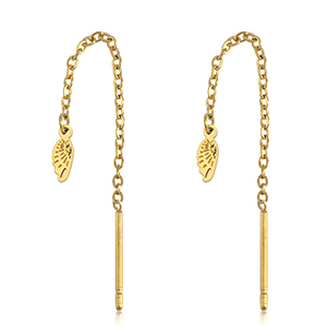 Ohrringe aus Stainless Steel - Rostfreiem Stahl Wings Gold
