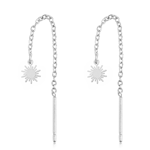Ohrringe aus Stainless Steel - Rostfreiem Stahl Sonne Silver