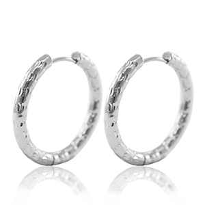 Ohrringe aus Stainless Steel - Rostfreiem Stahl Creolen 25mm Silver
