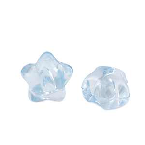 Acryl Perlen Stern Aquamarine blue transparent