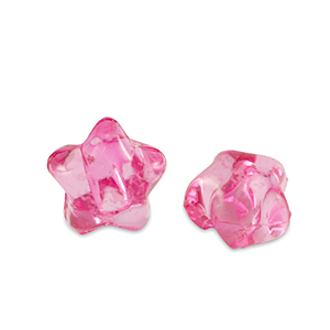 Acryl Perlen Stern Magenta pink transparent