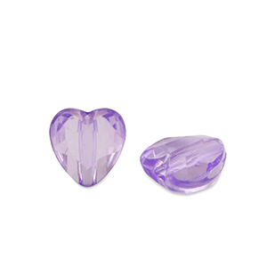 Acryl Perlen Herz Purple transparent