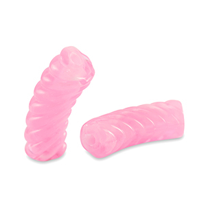 Tube Acrylperlen Twisted Transparent pink