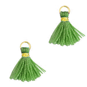 Perlen Quaste 1.2cm Gold-jungle green