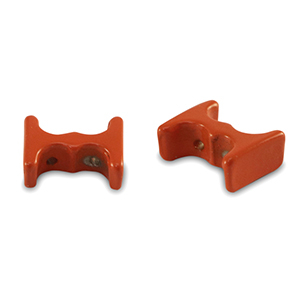 Tile beads Coral red