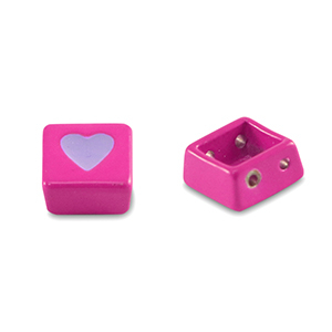 Tile beads Viereck Magenta pink-paisley purple