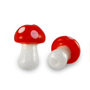Glasperlen Fliegenpilz White-red