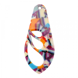 Resin Anh&auml;nger Fl&uuml;gel Multicolor confetti