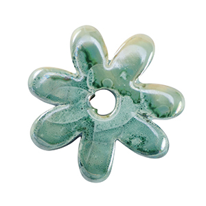 DQ Griechische Keramik Perlen Blume Ocean wave green-brown