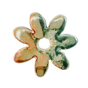 DQ Griechische Keramik Perlen Blume Light green-orange