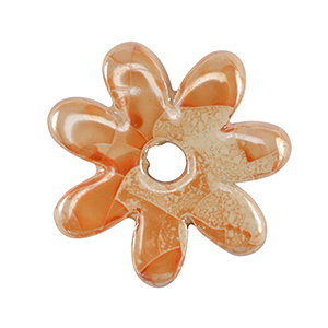 DQ Griechische Keramik Perlen Blume Orange