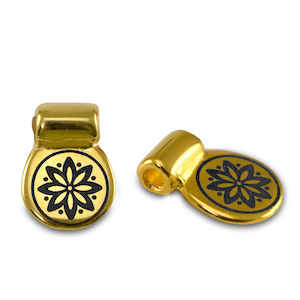 Metall Schieber DQ Blume Gold (Nickelfrei)