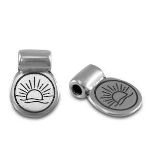 Metall Schieber DQ Sonne Antik silber (Nickelfrei)