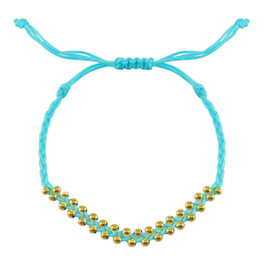 Armb&auml;nder Stainless steel Beads Blue-gold