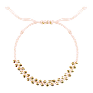 Armb&auml;nder Stainless steel Beads Beige-gold