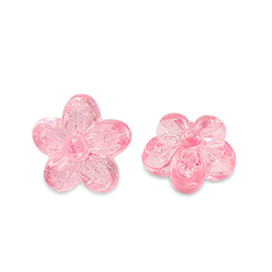 Acryl Perlen Blume Transparent pink