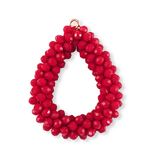 Top Facett Anh&auml;nger Tropfen Red