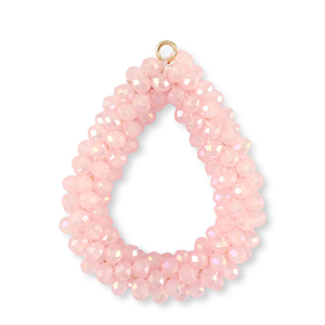 Top Facett Anh&auml;nger Tropfen Light pink