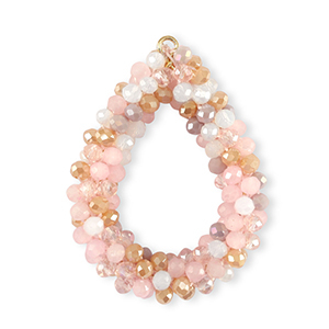 Top Facett Anh&auml;nger Tropfen Multicolour Beige-pink