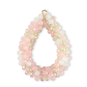 Top Facett Anh&auml;nger Tropfen Multicolour Crystal-pink