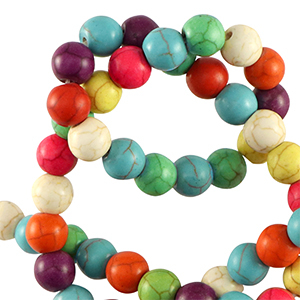 Naturstein Perlen Howlit 10mm Multicolour