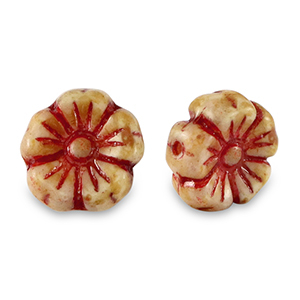 B&ouml;hmische Perlen Blume 9mm Red-almond brown