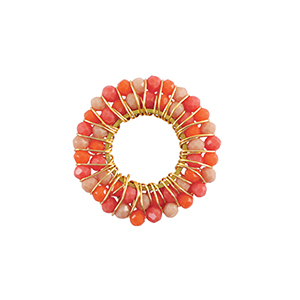 Stainless Steel - Rostfrei Stahl Anh&auml;nger Facett 26mm Orange-gold
