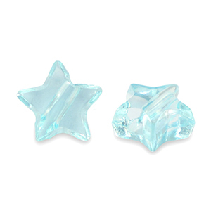 Acryl Perlen Stern Transparent turquoise blue