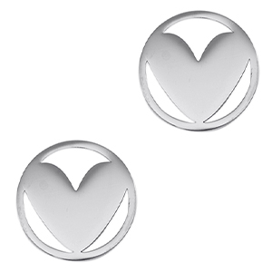 Stainless Steel - Rostfrei Stahl Anh&auml;nger Zwischenst&uuml;ck Herz Silver