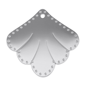 Stainless Steel - Rostfrei Stahl Anh&auml;nger Zwischenst&uuml;ck Muschel Silver