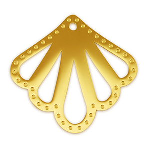 Stainless Steel - Rostfrei Stahl Anh&auml;nger Zwischenst&uuml;ck Muschel Gold