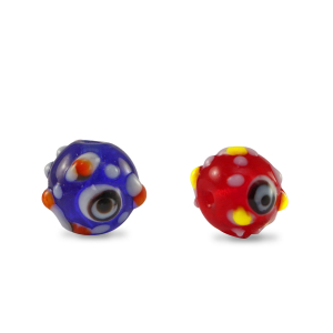 Handbemalt Glasperlen Dots Multicolour